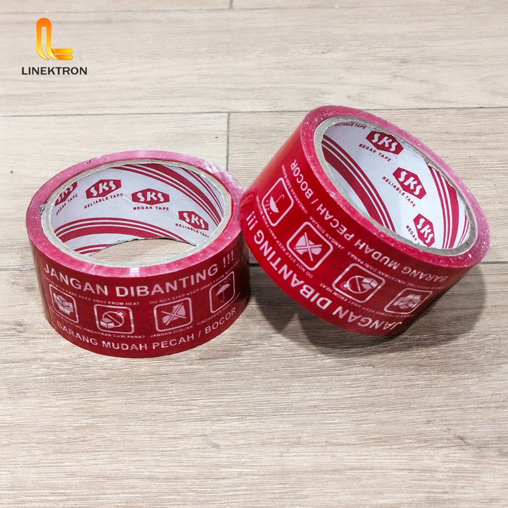 

LAKBAN FRAGILE 48 MM X 80 YARD / LAKBAN ANTI PECAH 2 INCH X 80 YARD / LAKBAN JANGAN DI BANTING 2" X 80 YARD