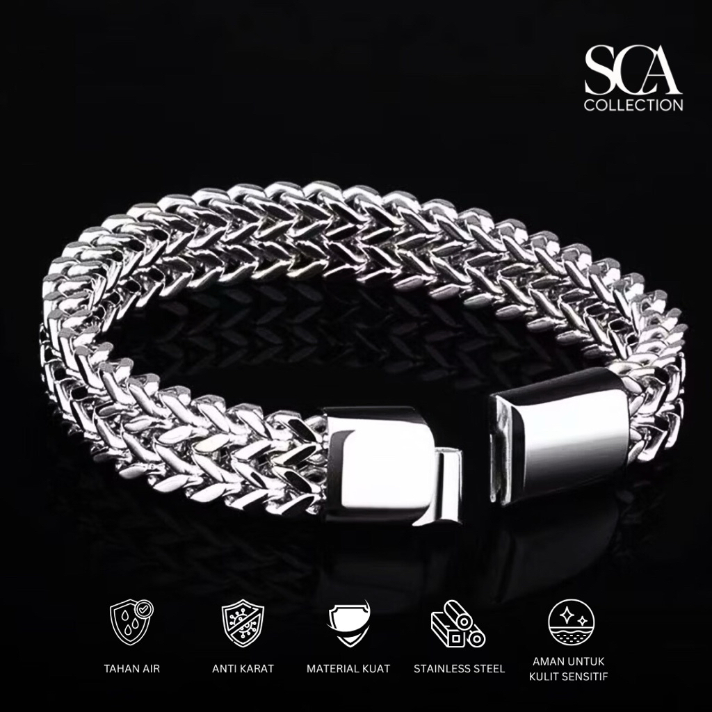 Gelang Pria Titanium Stainless Steel 316L