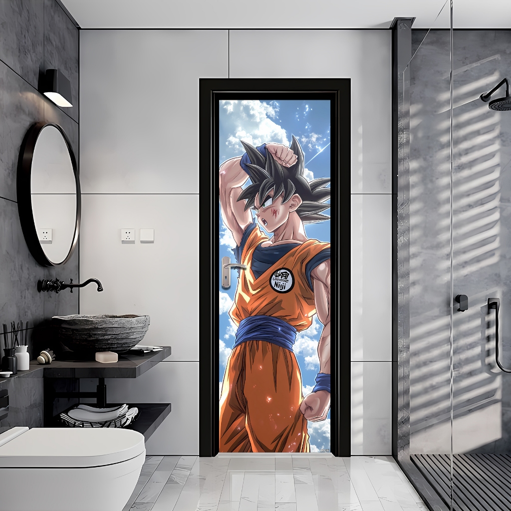 Sticker Pintu Kamar Mandi Sticker Dinding Stiker Pintu HOMEDECOR MOTIF ANIME DRAGON BALL