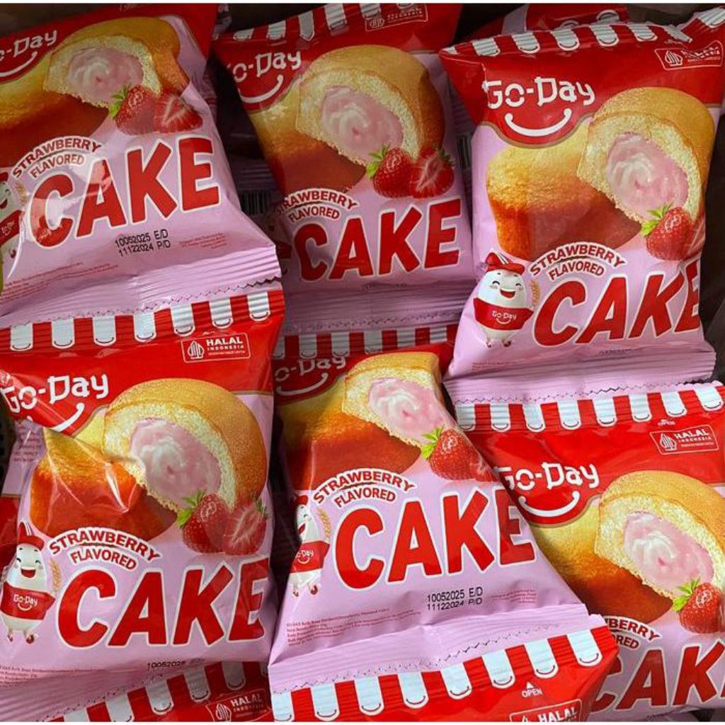

Go-Day Cake Strawbery Renceng isi 10 Flavored BOLU Go-Day Stoberi @25gr