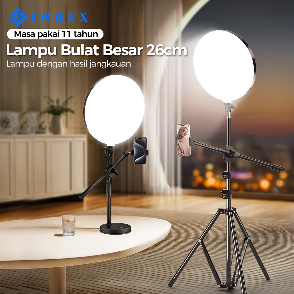 [k] INBEX IPL26 lighting konten  2.1m Tripod  lampu konten Konten Kreator Lighting Studio  3 wanrn L