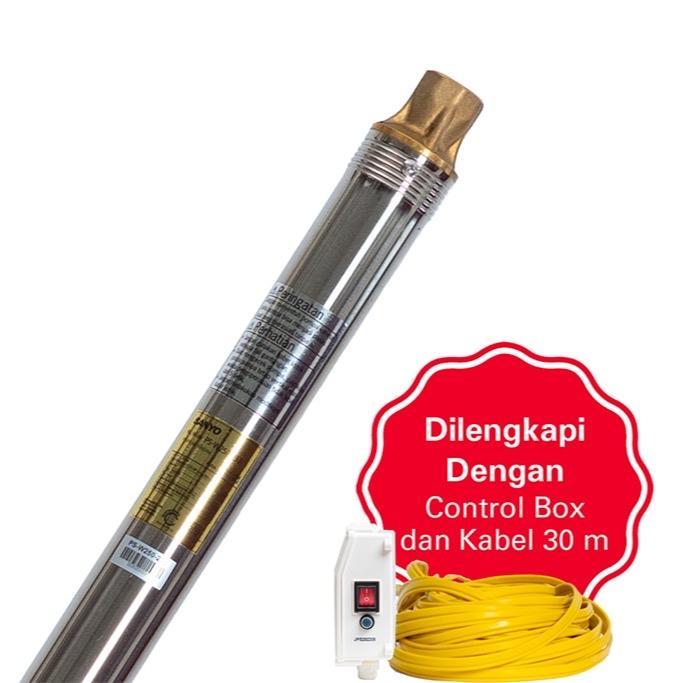 SANYO PS-W250-232 Pompa Celup Air Sumur Dalam Non Otomatis 250W 29L/Menit Garansi 1 Tahun Kabel 30M 