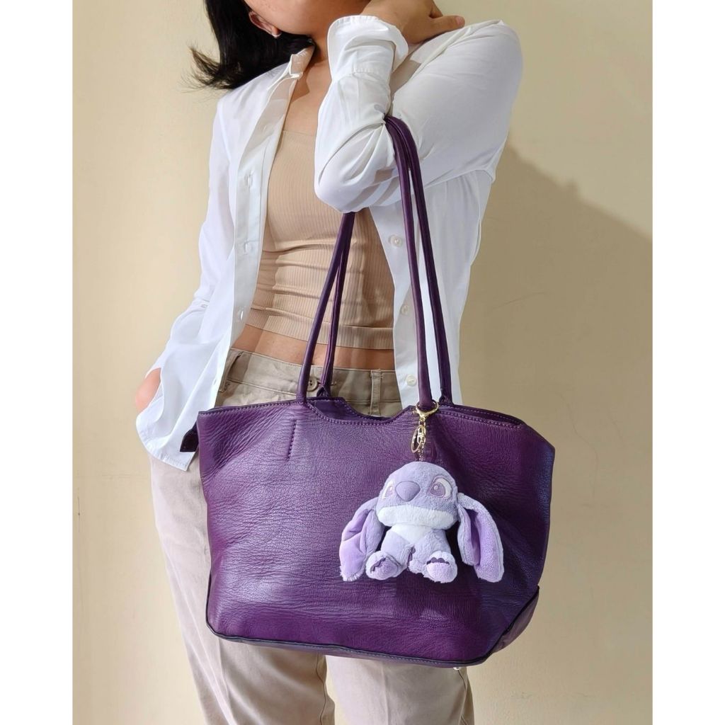 Vera Pelle Tote Bag in Purple