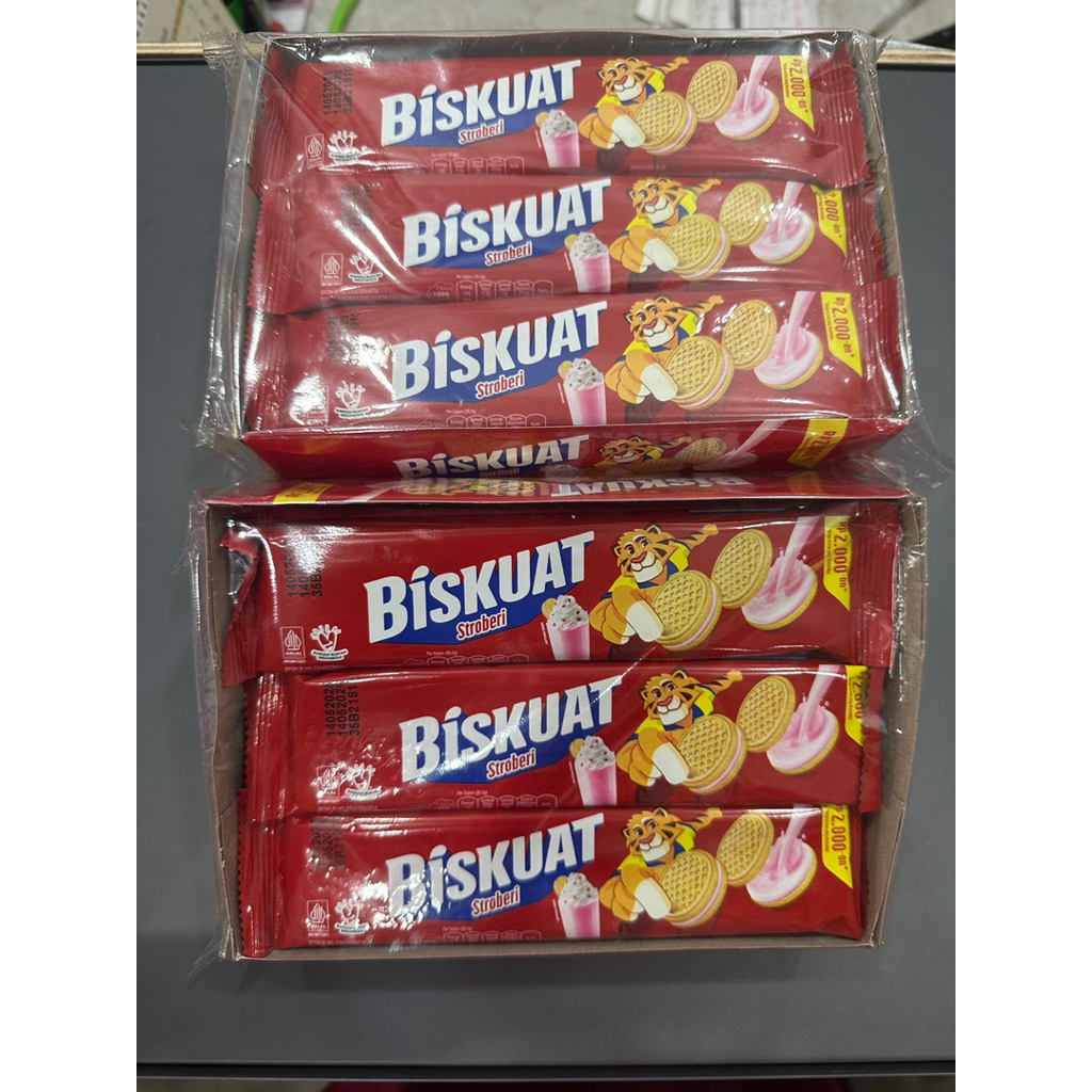 

BISKUAT STROBERI ECERAN 2000 420g HARGA PER KOTAK KECIL ISI 12 BUNGKUS