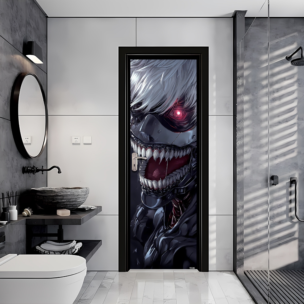 Sticker Pintu Kamar Mandi Sticker Dinding Stiker Pintu HOMEDECOR MOTIF ANIME TOKYO GHOUL