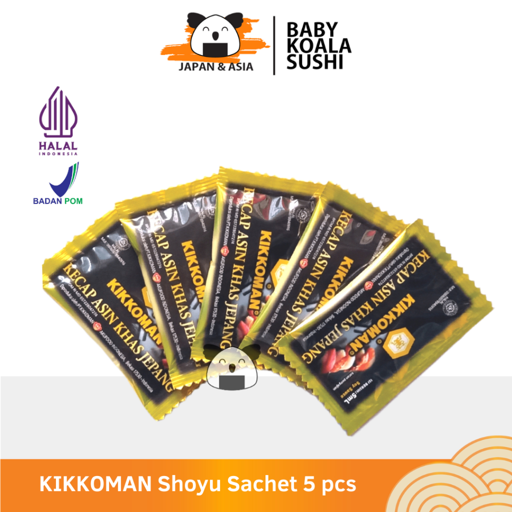 

KIKKOMAN Shoyu 5 Pcs (5ml) Halal | All Purpose Seasoning | Kecap Asin Jepang