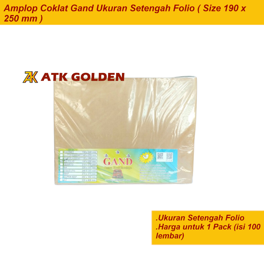 

Amplop Coklat Setengah Folio