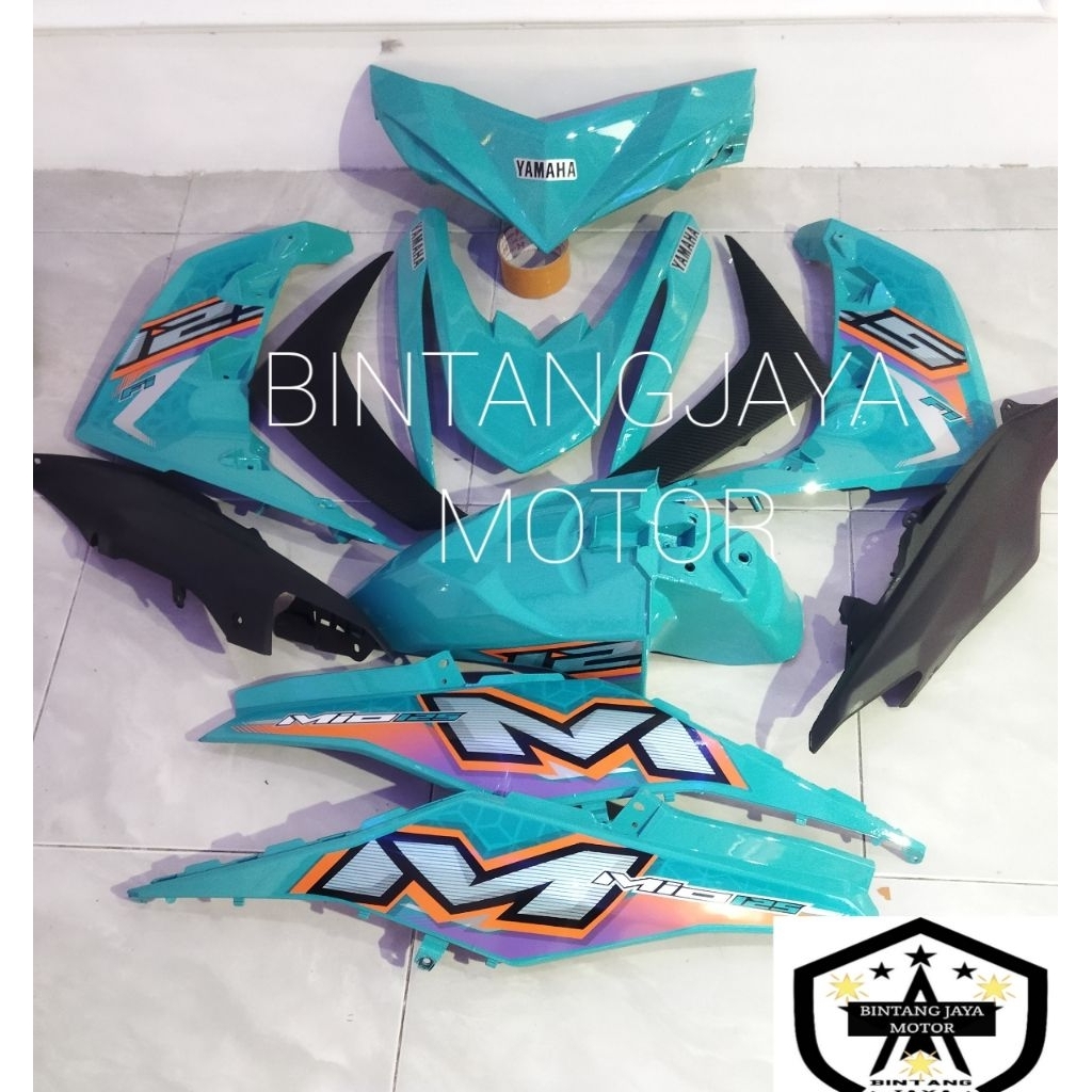 cover body Yamaha Mio M3 hijau tosca bodi fullset Yamaha Mio M3 hijau tosca body fullset Mio M3 hija