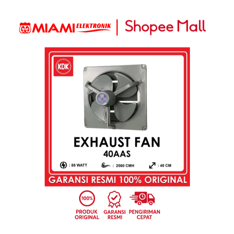 KDK Exhaust Fan Dinding 16 inch 40AAS Kipas Angin Hisap Wall Low Watt Low Noise 40-AAS