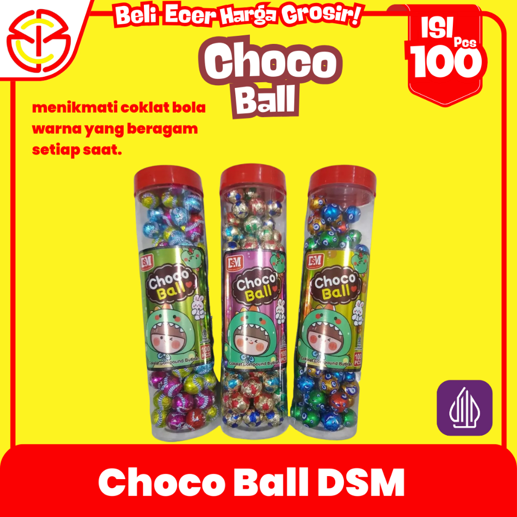 

DSM Choco Ball Coklat Bola Warna Warni Isi 100pcs Snack Manis Cemilan Anak Makanan Ringan Enak Viral