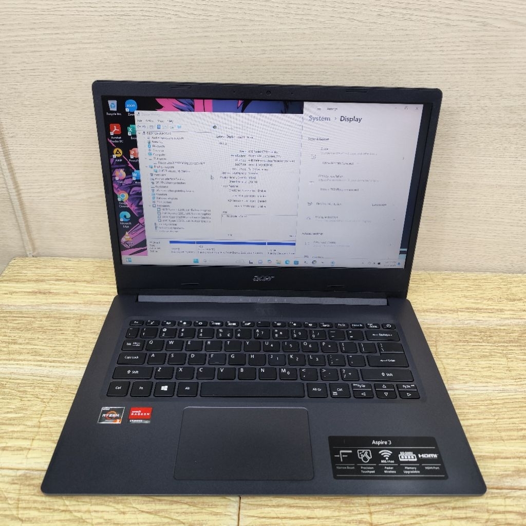 Laptop Second Acer Aspire 3 A314-22 Amd Ryzen 3 3250u Ram 8gb Ssd 256gb Hd