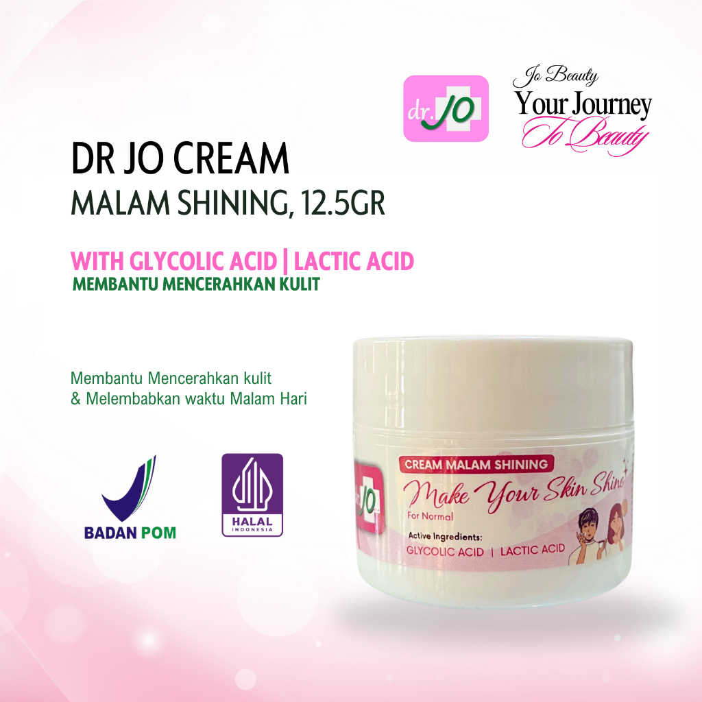 Terlaris DR.JO CREAM MALAM SHINING / COMPLEX AHA | KLINIK DR JO BPOM AMAN HALAL ORIGINAL