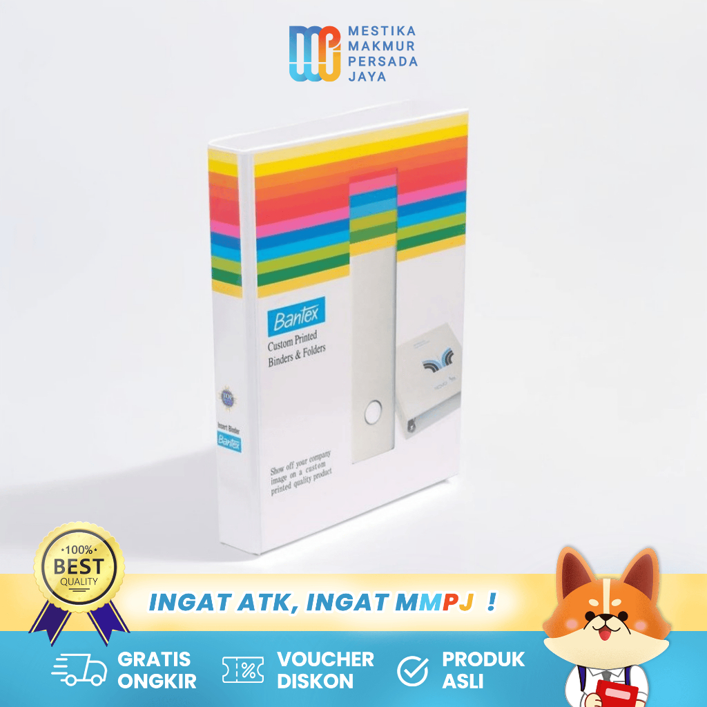 Bantex Insert Ring Binder Tempat Dokumen - Folio / F4 2 Ring D White