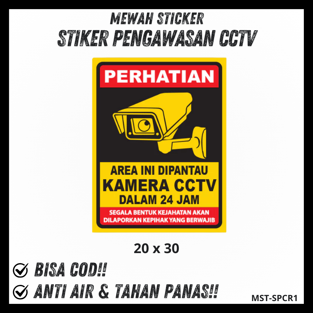 

Stiker pengawasan CCTV, Stiker CCTV, Stiker Peringatan CCTV , Stiker Pantauan CCTV, Stiker CCTV