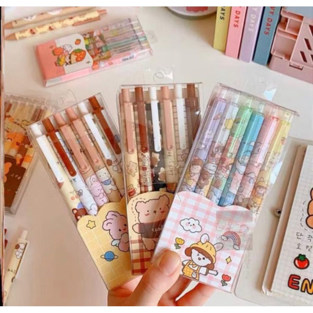 

PULPEN GEL ISI 6 PCS / PULPEN TINTA CAIR / PULPEN LUCU / BOLPOIN LUCU / PEN HITAM
