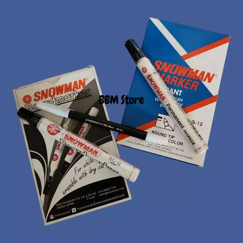 

Spidol Permanen Snowman G12 ORI dengan Desain Bagus (Pcs)