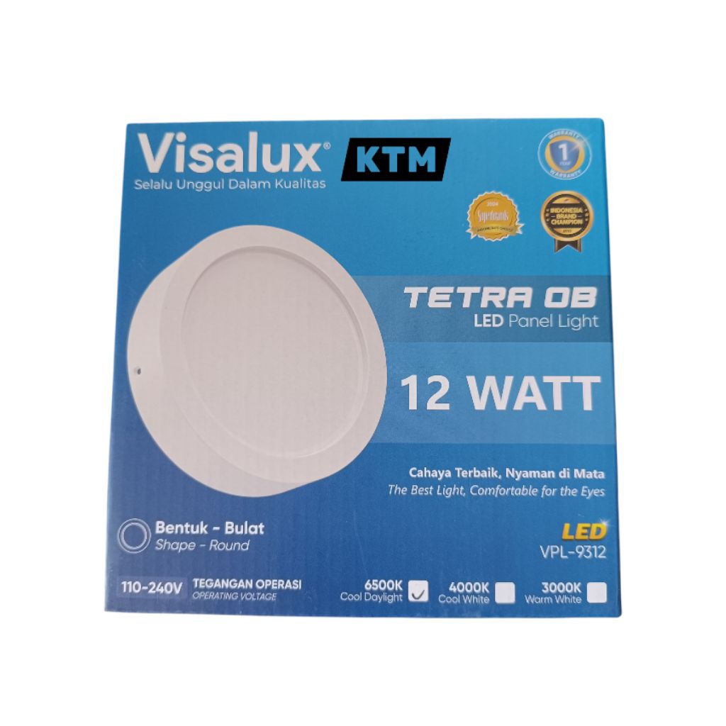 Lampu Panel Light Visalux OB TETRA/Lampu Downlight OB Visalux 9/12/15/18WATT Visalux