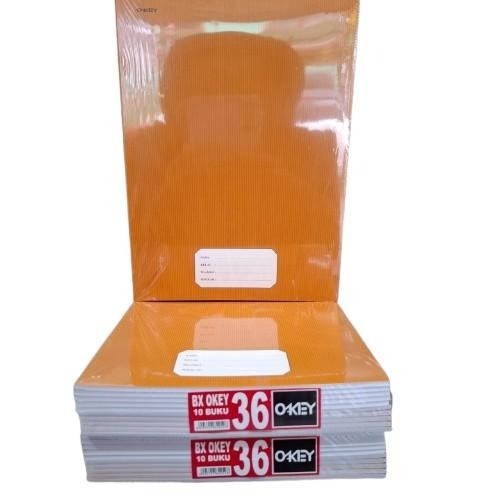 

1 Pack (10 buku) Buku tulis BOXY Okey 36 lembar (motif sampul kertas) dari kiky