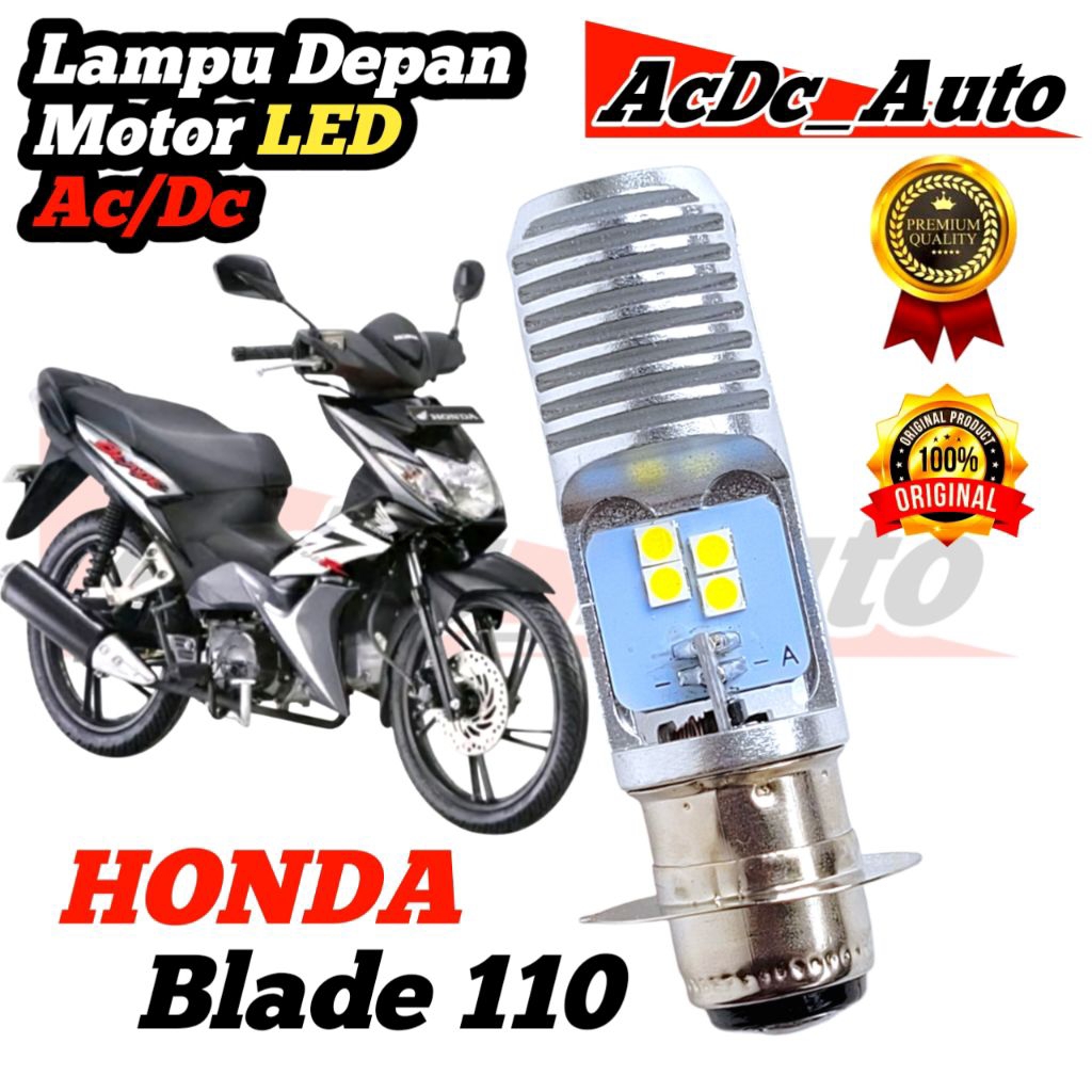 Lampu Depan Motor Honda Blade 110 LED Putih Ac/Dc Pengganti Dop/Bohlam Standart WRT19
