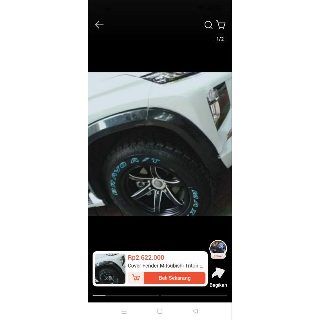 Cover Fender Mitsubishi Triton 2020