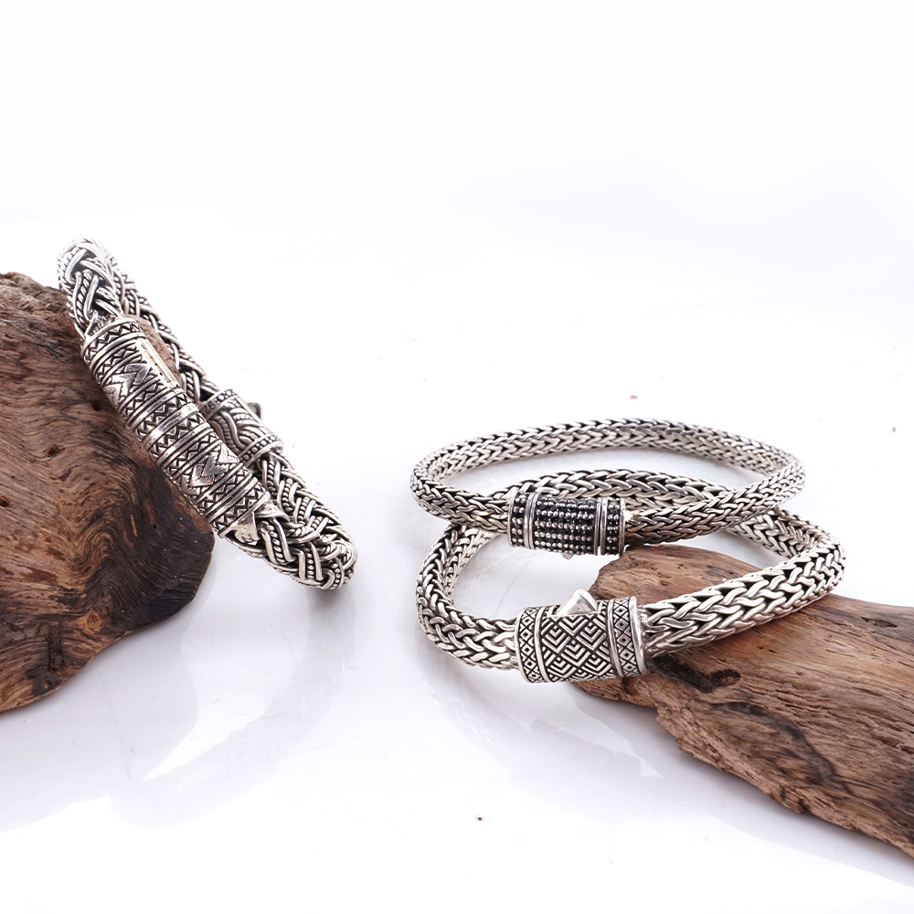 Gelang Pria Perak Asli 925 Link Rantai Multi Style