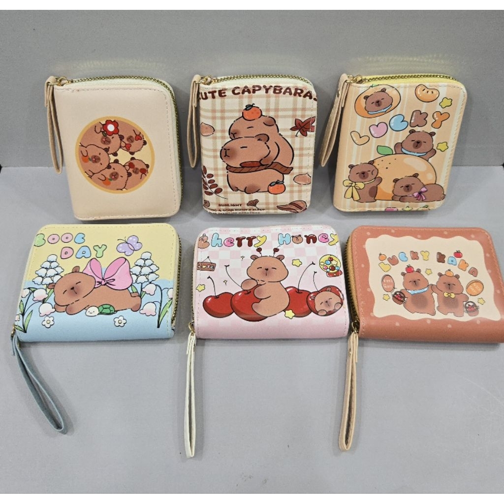 Dompet anak Retsleting kecil capybara lucu