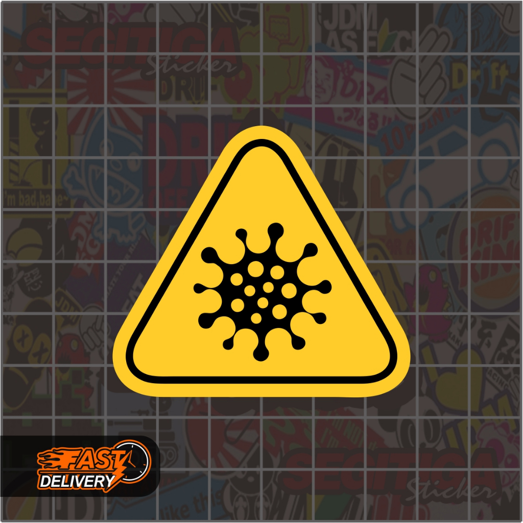 

Sticker Warning Virus Sign Ukuran 5.5 x 5 Cm