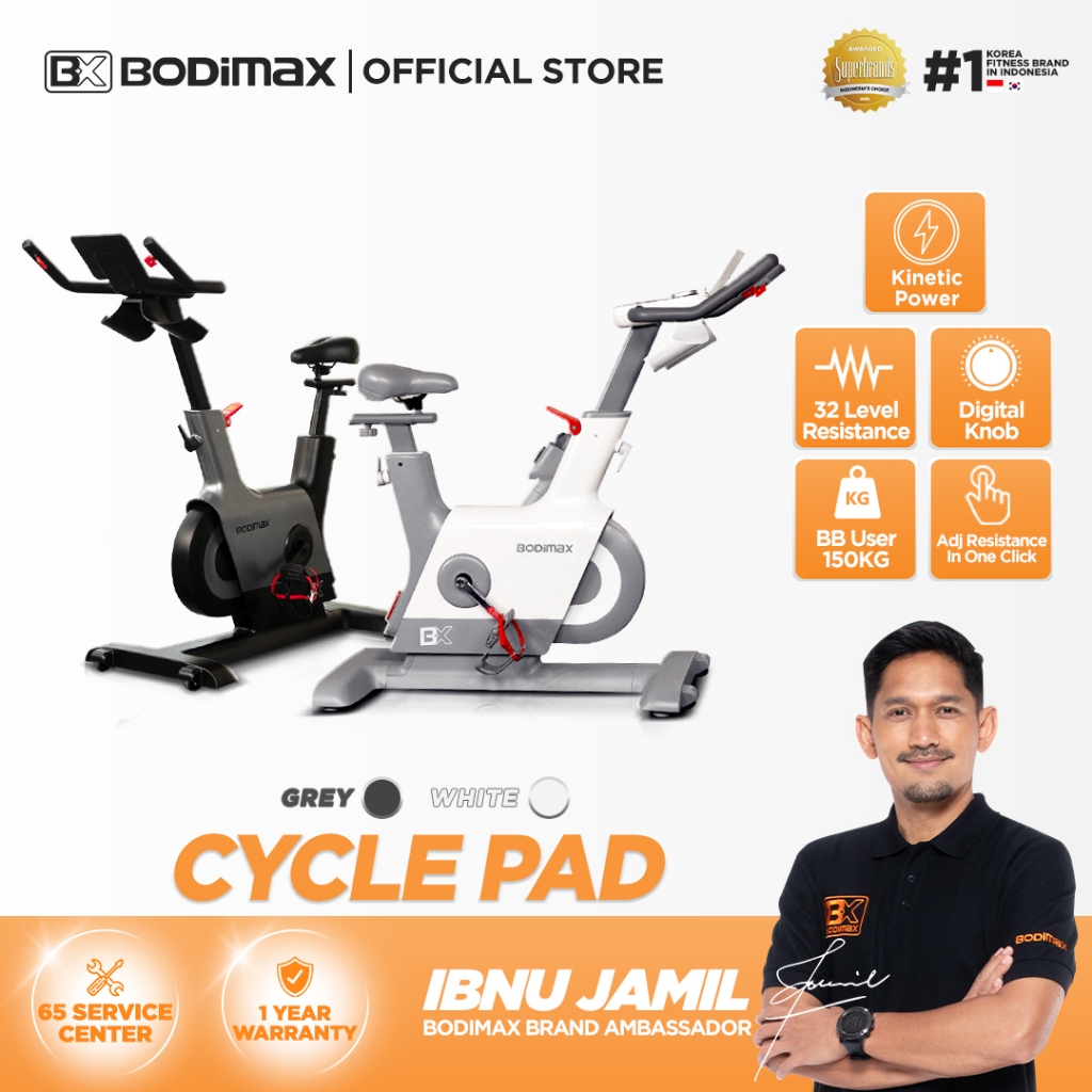 BODIMAX CYCLE PAD / SEPEDA STATIS / SEPEDA STATIS 32 LEVEL BEBAN / SEPEDA FITNESS 150KG / SMART BIKE