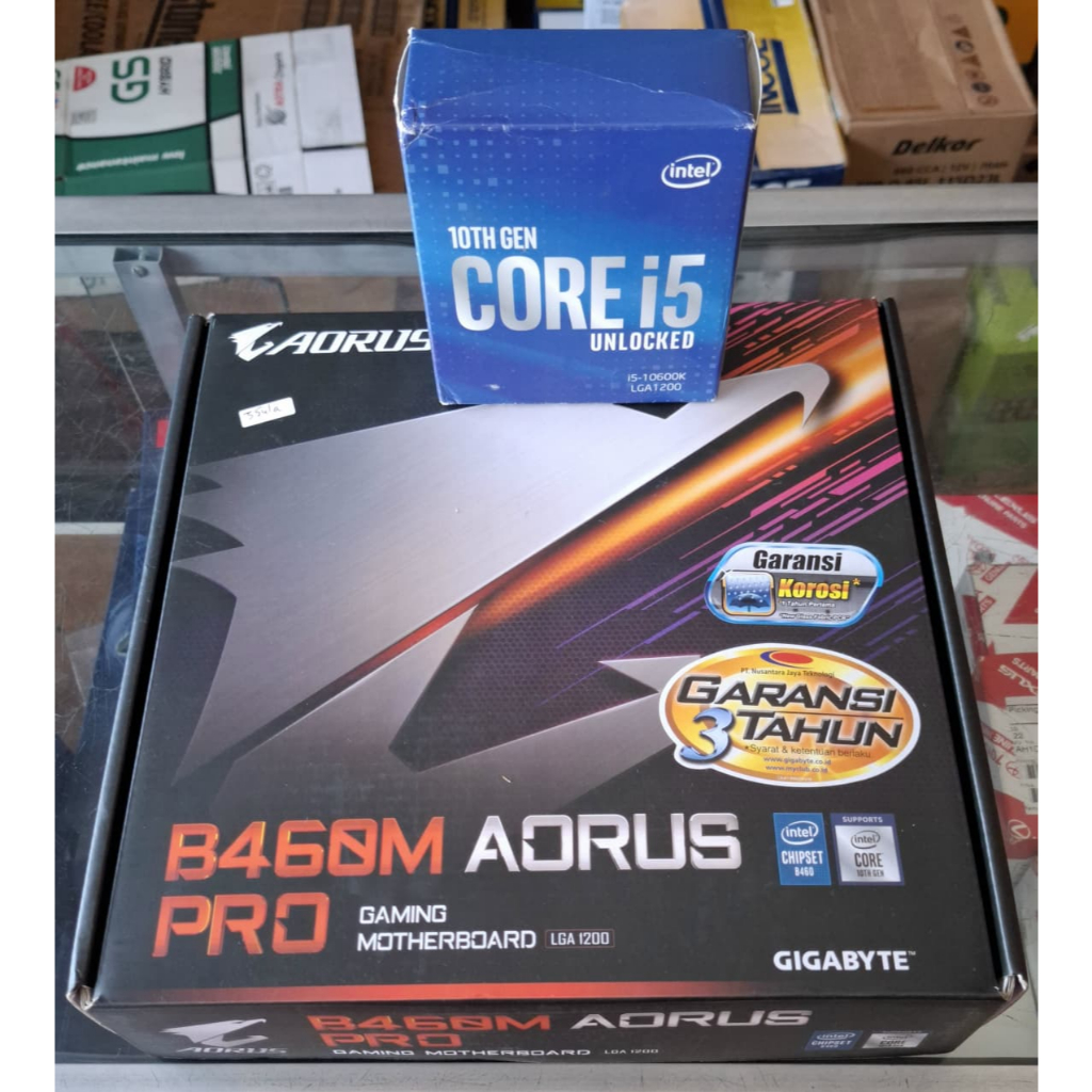 Processor / Prosesor Intel i5-10600k & Motherboard Aorus B460M Pro