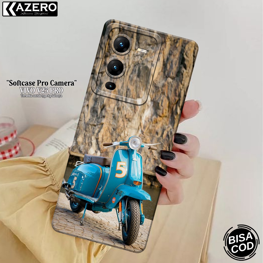 KAZERO - Case Hp VIVO V25 PRO - Fashion Case Vespa - Pro Camera - Softcase VIVO V25 PRO - Kesing VIV
