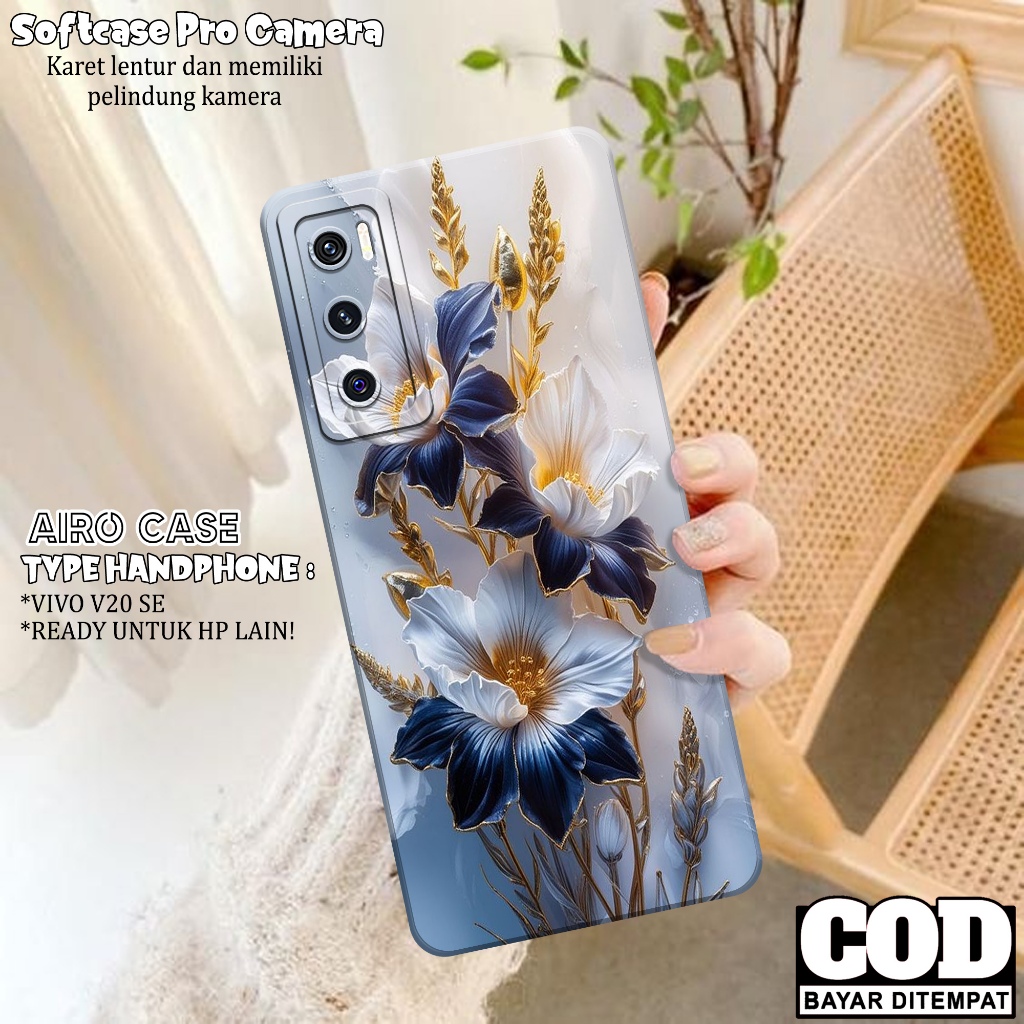 Softcase VIVO V20 SE Terbaru Case VIVO V20 SE Fashion Case BUNGA Casing VIVO V20 SE Kesing VIVO V20 