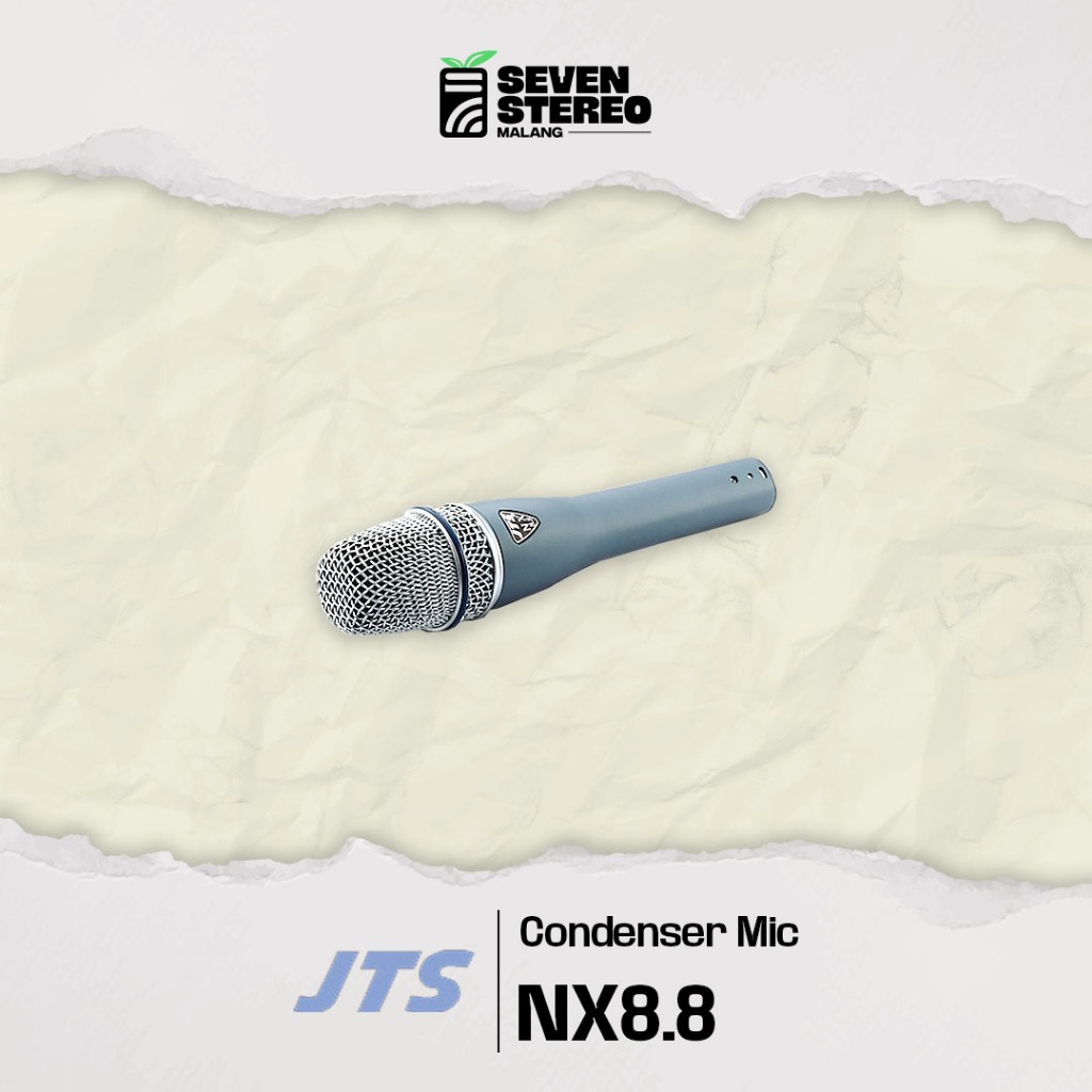 JTS NX8.8 Condenser Vocal Microphone – Mic Vokal Supercardioid Live & Studio + Kabel XLR