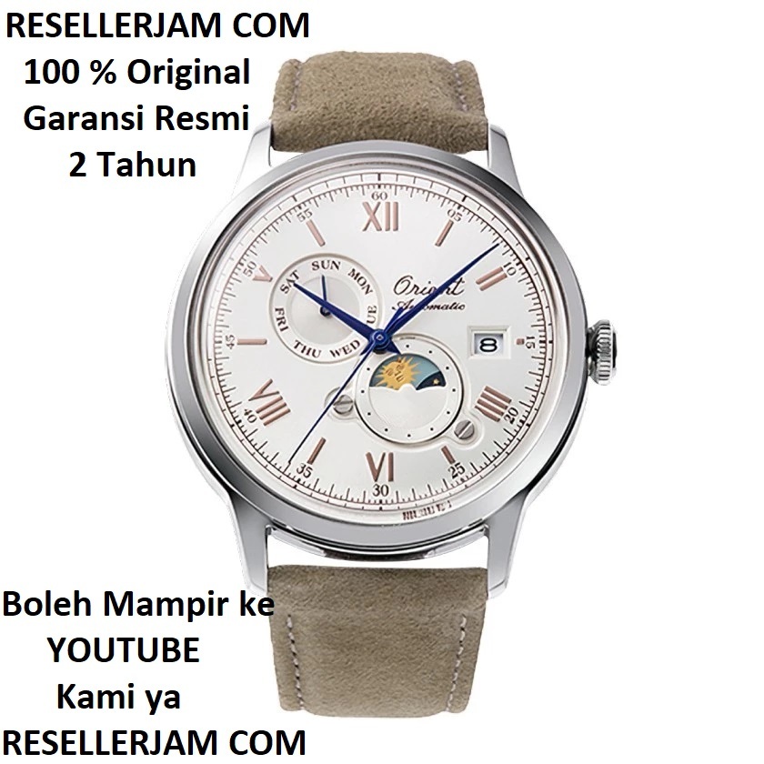 Jam Tangan Orient  RA-AK0808S30B Classic Bambino 75th Anniversary Orient RA-AK0808S Sun & Moon Origi