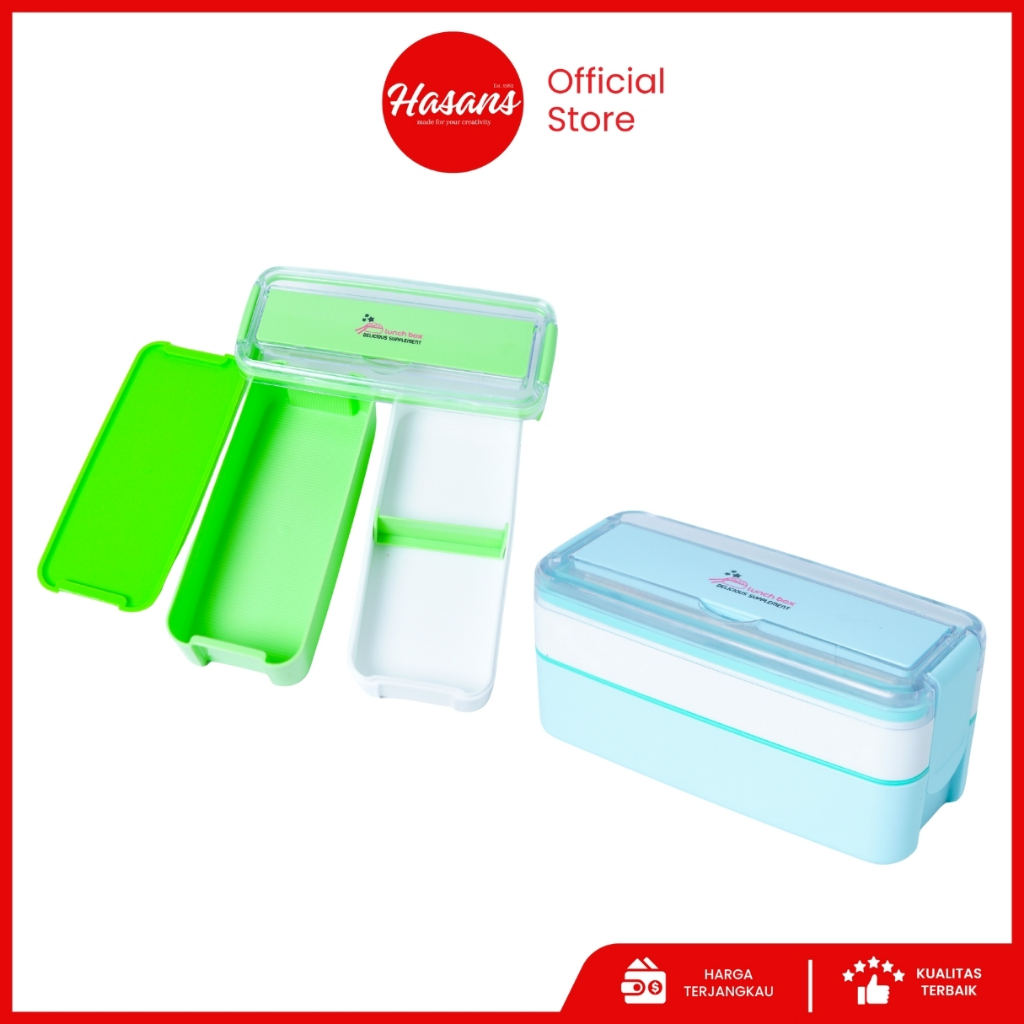 Set Kotak Bekal Makanan 2 Layer 750 Ml / Korea Lunch Box Hs20010