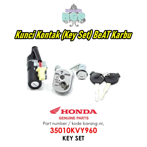 Kunci Motor Beat Karbu , Key Set Original AHM - 35010KVY960
