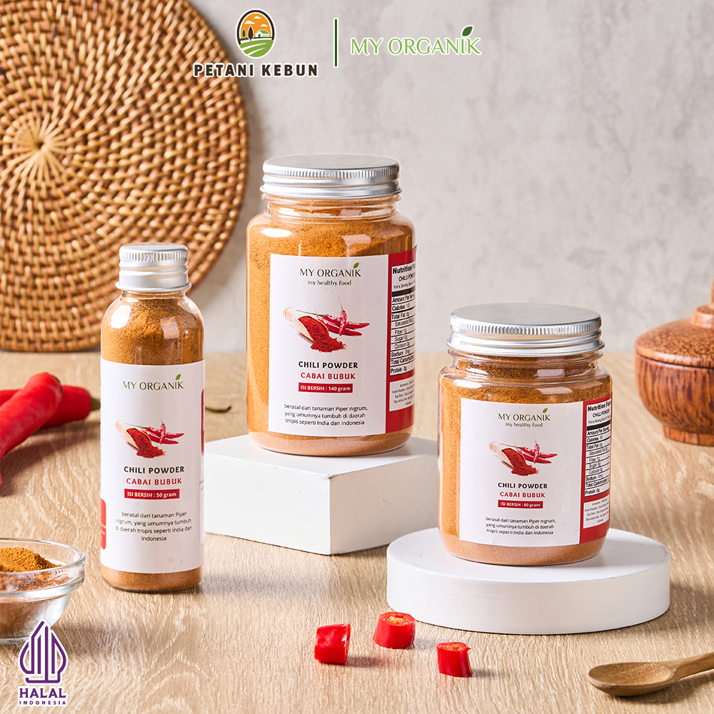 

My Organik Chilli Powder Cabai Bubuk Pedas Alami Organic Kemasan Jar
