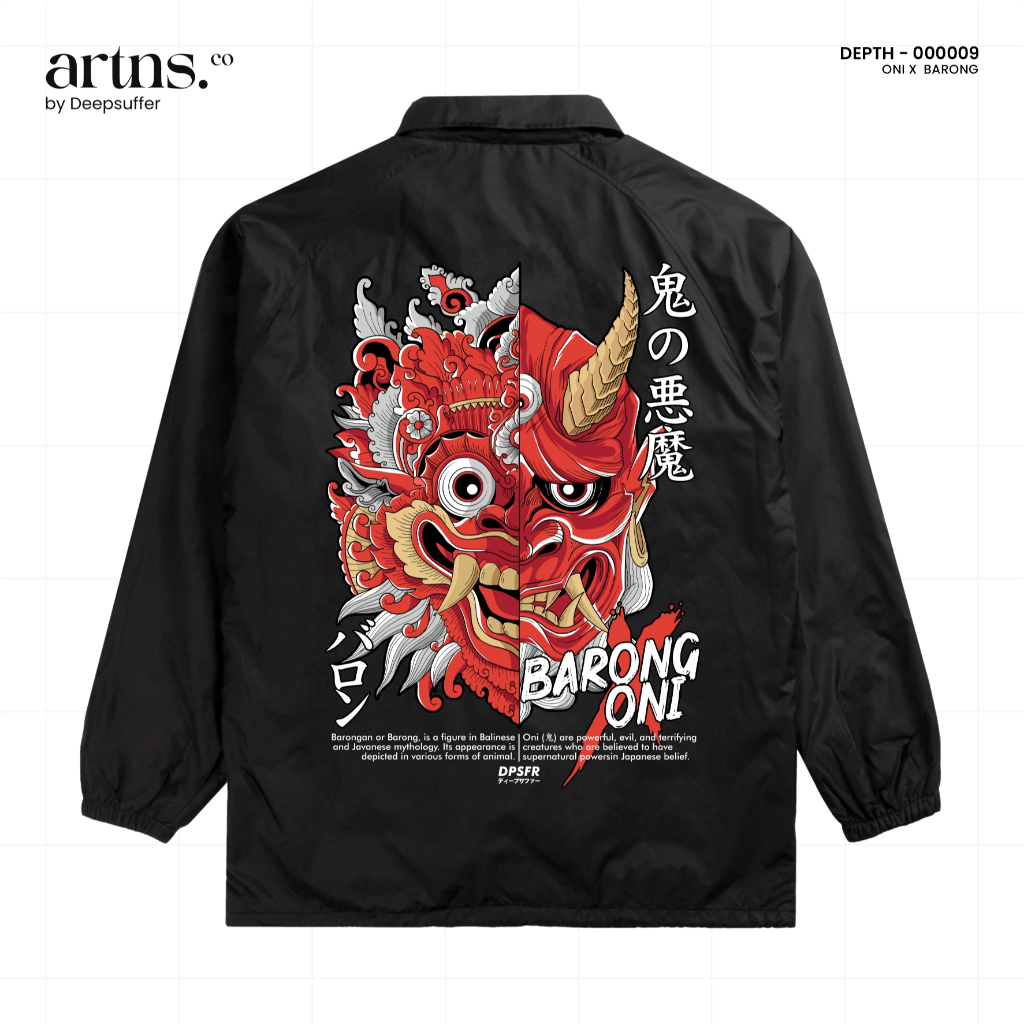 Coach Jacket artns Hitam - Oni X Barong