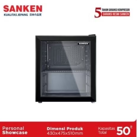 Sanken Showcase SRS-50R6 Hitam Kulkas portable Mini Bar