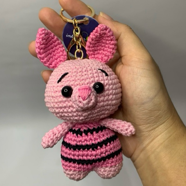 Piglet Amigurumi-Piglet Crochet-Piglet Rajut-Bagcharm-Gantungan Kunci