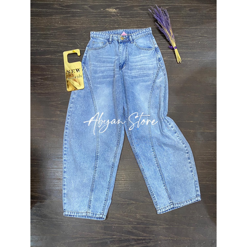 barrel jeans wanita/terbaru celana barrel jeans aqua