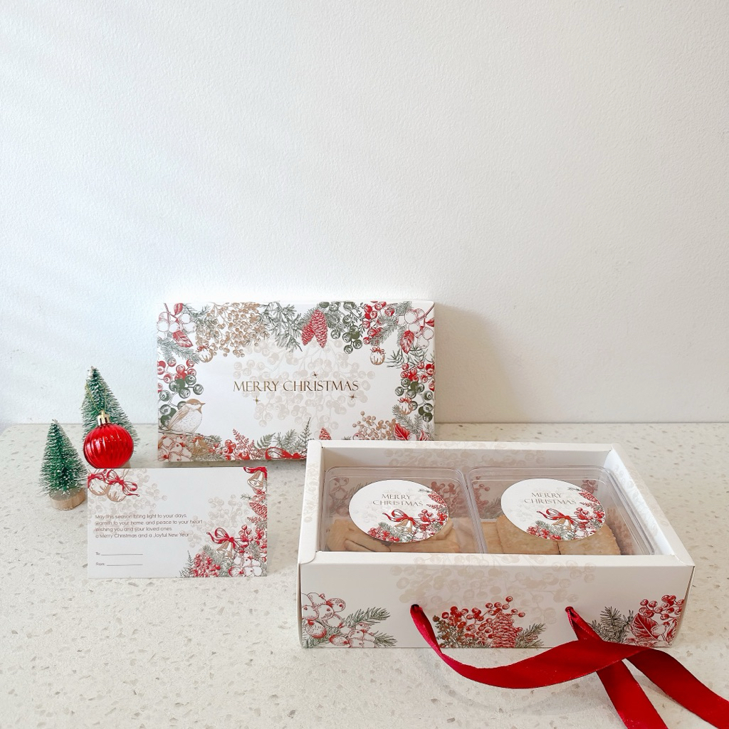 

(Isi 5 Pcs) Box CherryBell | Kotak kue kering Natal | Dus Natal setengah loyang hampers