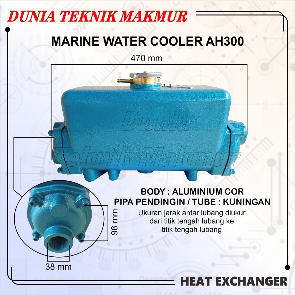 AH300 RADIATOR MESIN KAPAL / MARINE WATER COOLER / MARINE HEAT EXCHANGER