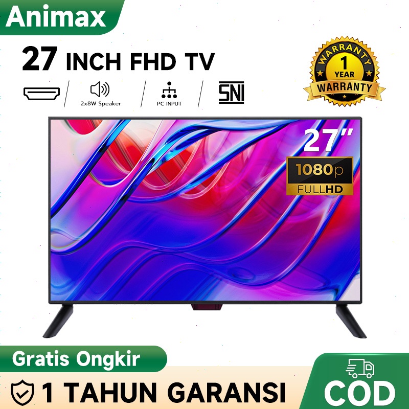 Animax Sakura tv led 27 inch tv digital 60Hz monitor komputer LCD, desktop kantor, gaming monitor la