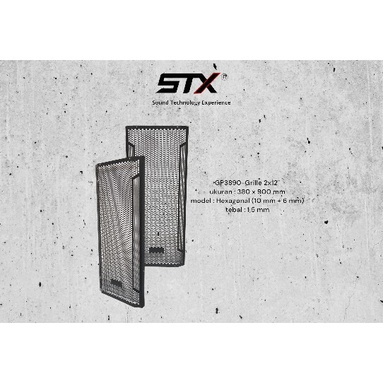 STX - GRILLE : Grille/Ram Speaker 2x12" 400*900 mm (+pinggir) P3890