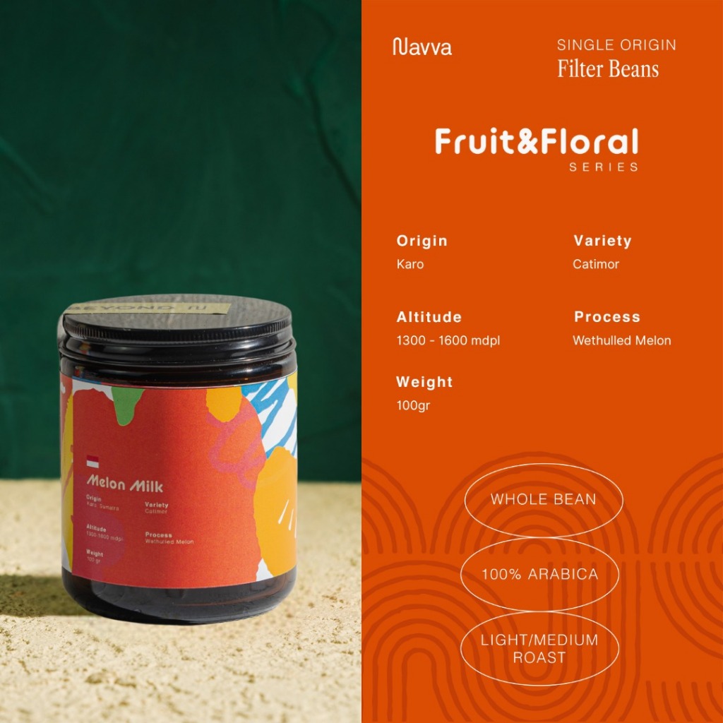 

100 gr Filter Beans Arabica Manual Brew Batak Karo Melon Dairy / Biji Kopi Sangrai Arabika V60