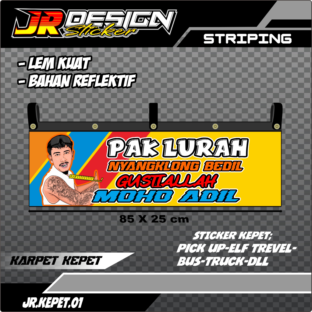 Sticker Karpet Kepet Mobil Pick Up L300, Truck, Bus, Grandmax Dll - Kepet Ebek Penahan Lumpur Ukuran