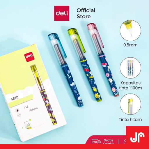 

DELI PULPEN ROLLER 0.5MM / ROLLER PEN 0.5MM KAPASITAS TINTA BANYAK S850/ PULPEN DELI GEL PEN