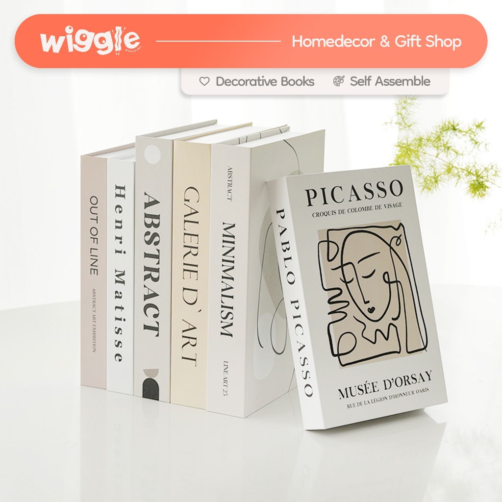 Wiggle Dummy Books Aesthetic Buku Pajangan Lemari Dekorasi Rak Properti Foto Estetik Unik Nordic Buk