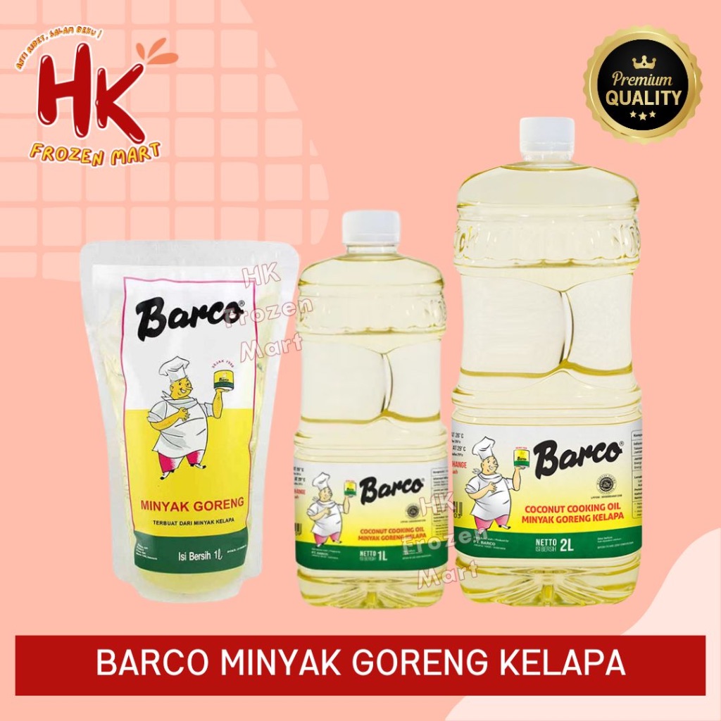 

Barco Minyak Goreng Kelapa Pouch 1 Liter / Botol 2 Liter PREMIUM HK FROZEN MART