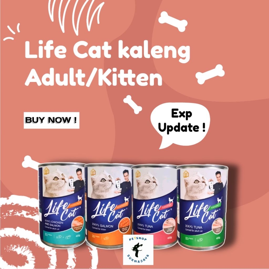 LIFE CAT KALENG 400GR ALL VARIAN -Makanan Basah Kucing Adult Kitten Life Cat - 4